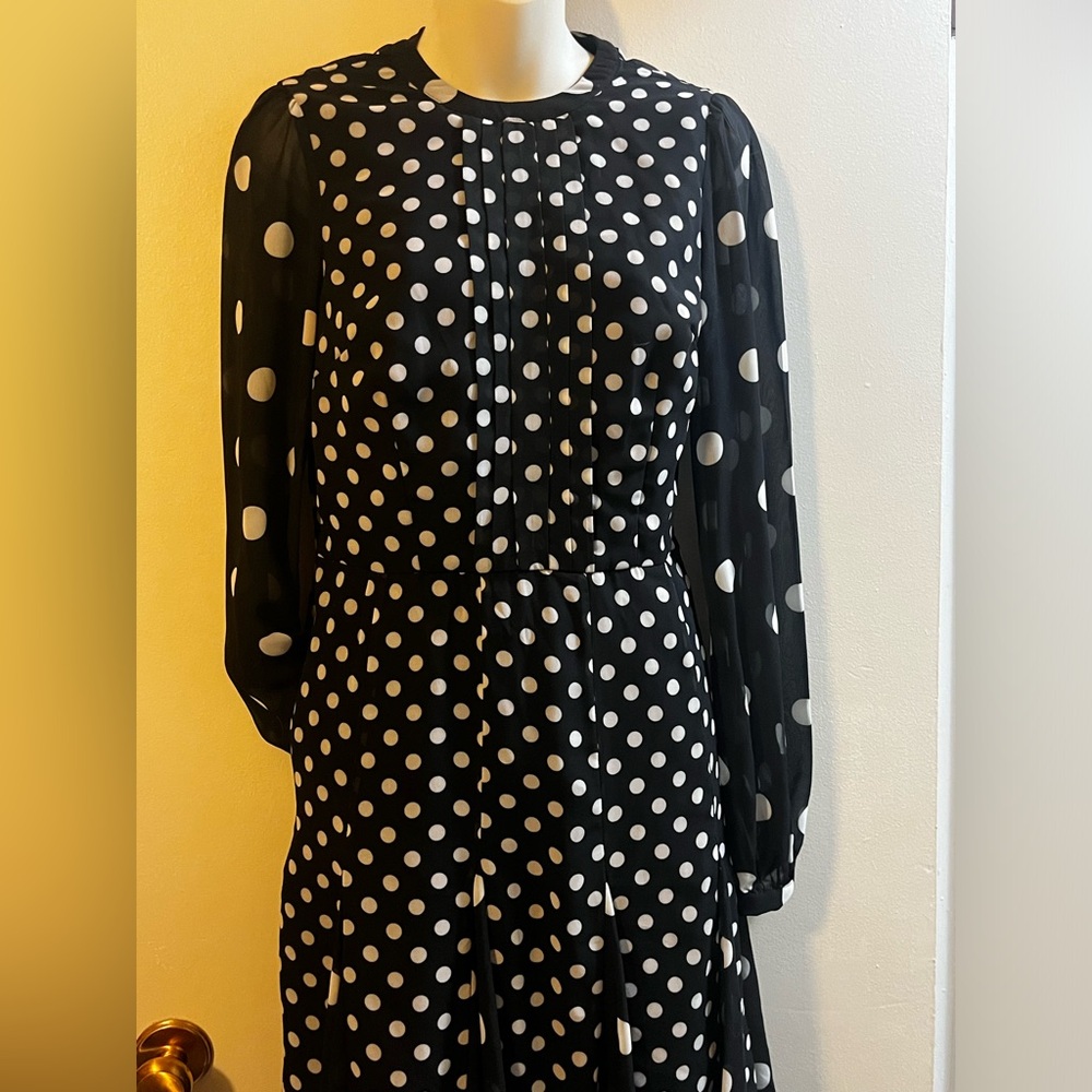 Black polka dot dress
